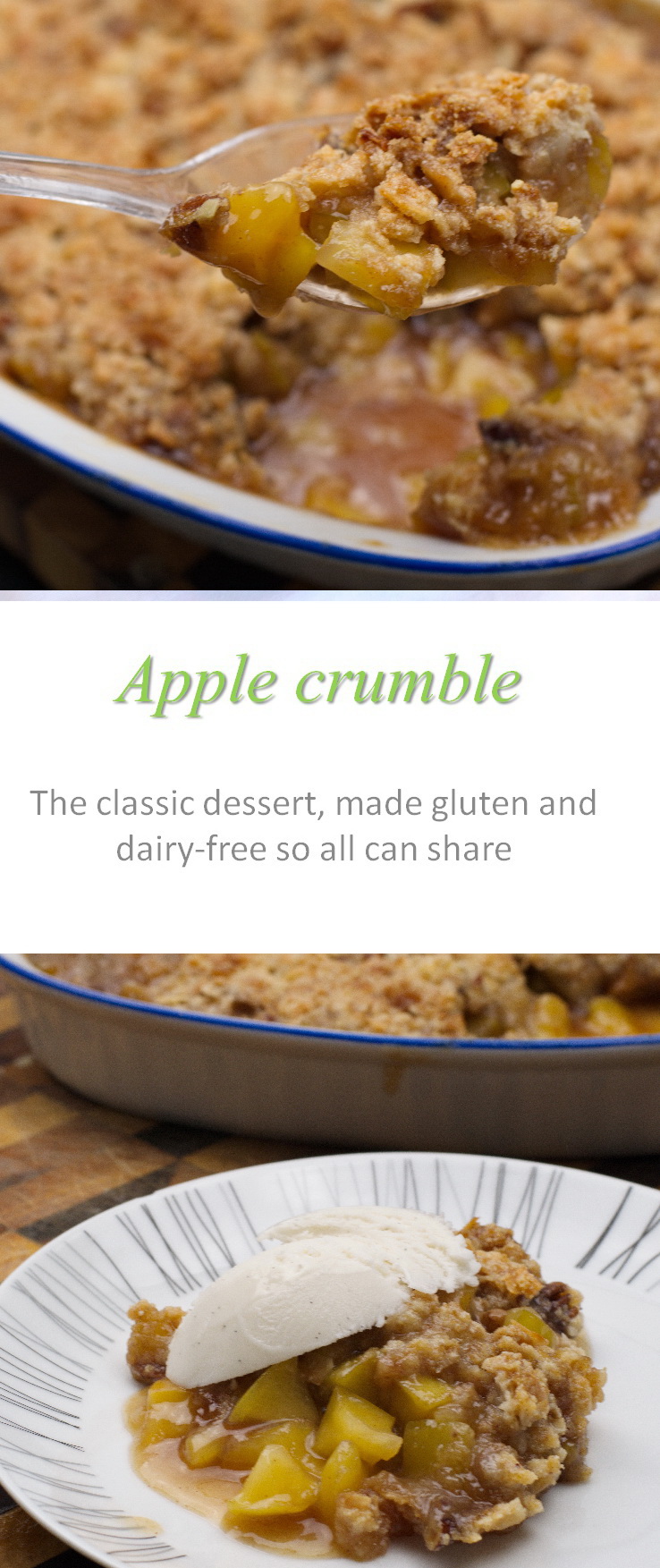 Cinnamon and oats in the crumble topping, yummy apple slices - awesome apple crumble topped with whatever your heart desires! #applecrumble