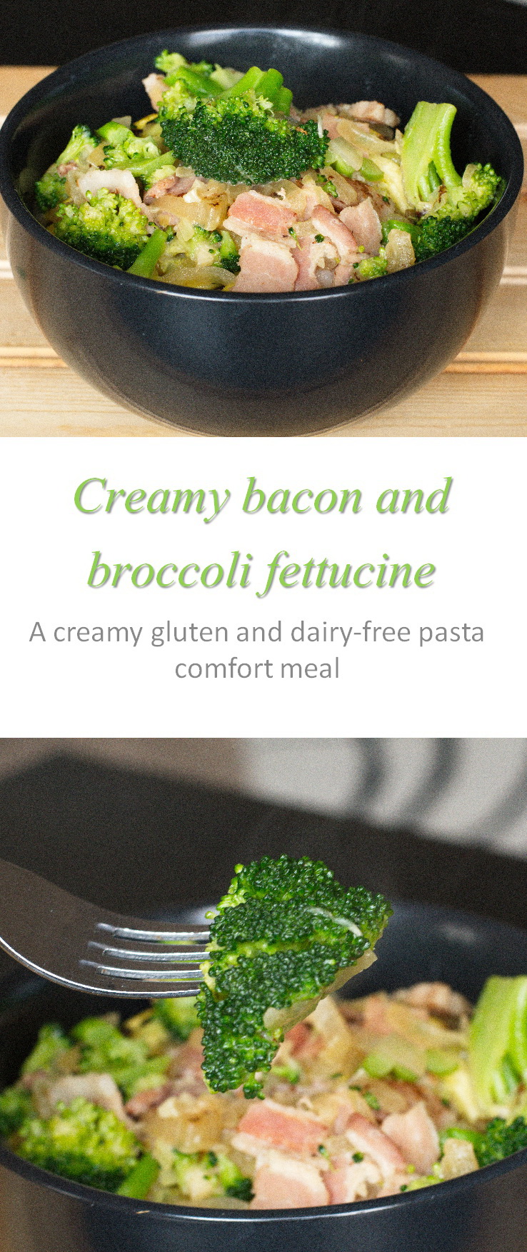 Creamy bacon broccoli pasta - made gluten and dairy free, even Whole30 compliant, and is always yummy #pasta