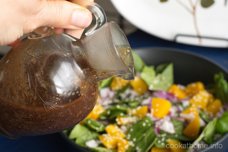 This balsamic mustard salad dressing is so awesome, and can be used in other salads, as it gives a special oomph to what can be a pretty boring meal. #saladdressing #cookathome #glutenfree #dairyfree