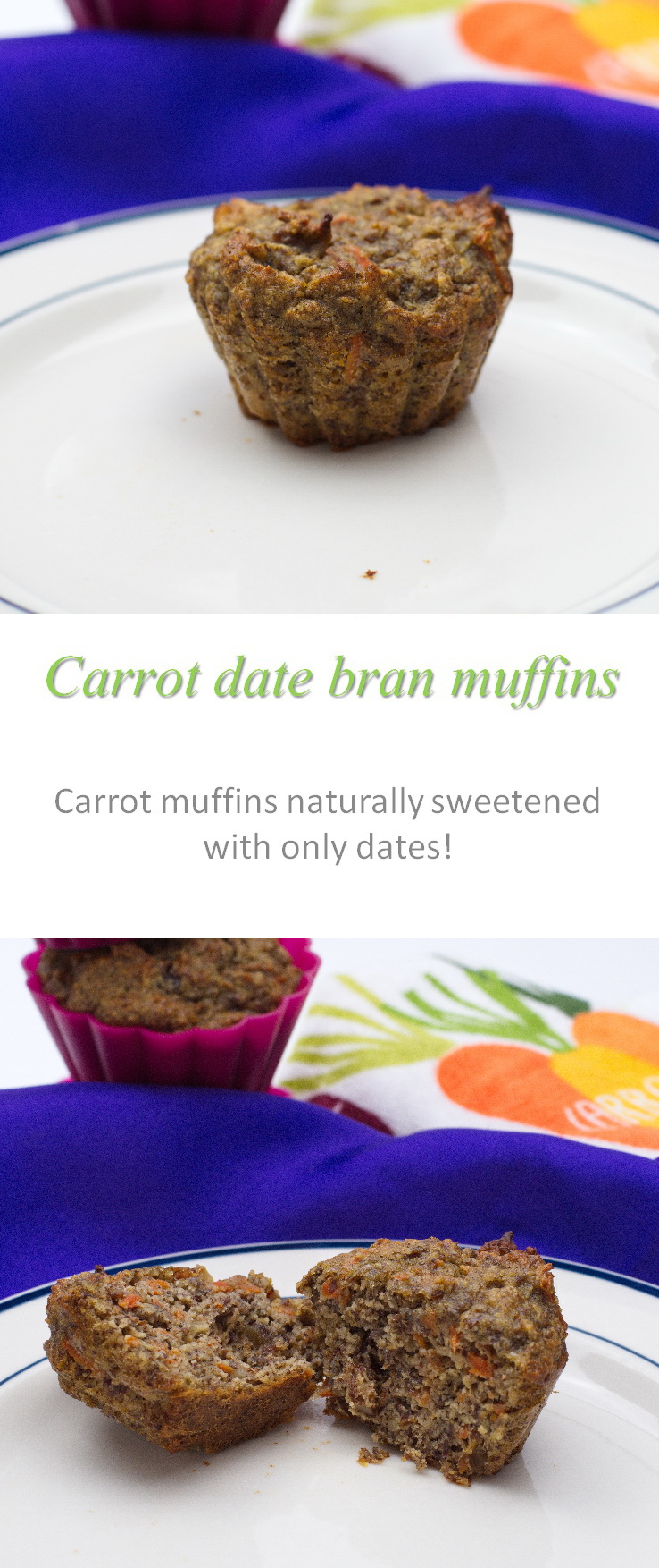 Carrot walnut bran muffins, with no added sugar - yummy enough for a snack, healthy enough for breakfast! #muffin #carrots #paleo #cookathome #glutenfree #dairyfree #noaddedsugar