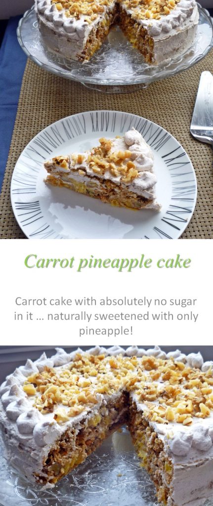 This carrot pineapple cake combine the classic flavors of carrot and pineapple in this Paleo friendly, no added sugar delicacy #carrotcake