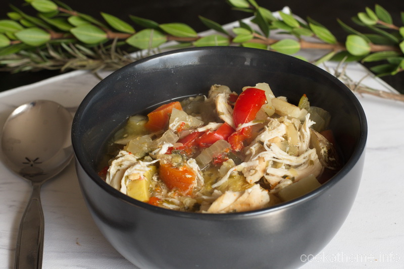 A hearty meal, this chicken vegetable soup is chock full of healthy vegetables and chicken, with just enough herbs to give it an awesome taste. #chicken