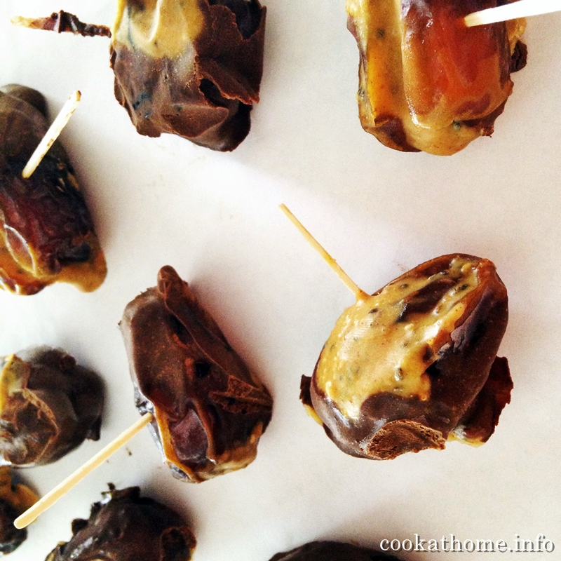 Peanut butter filled chocolate covered dates