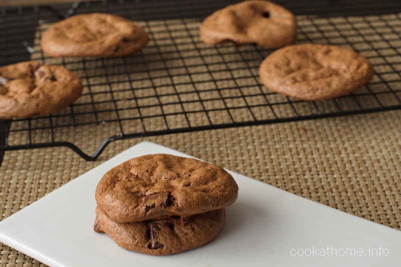 These chocolate almond butter cookies are really moist and tasty, and very more-ish. I guess that's all you really need in a cookie? #almondbutter