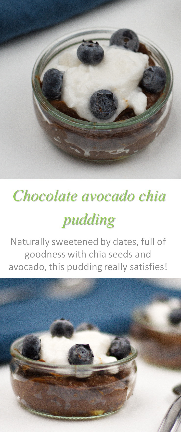 A rich, chocolate pudding, full of goodness from avocados, dates and chia seeds - this chocolate avocado chia pudding is the perfect Paleo-friendly breakfast!
