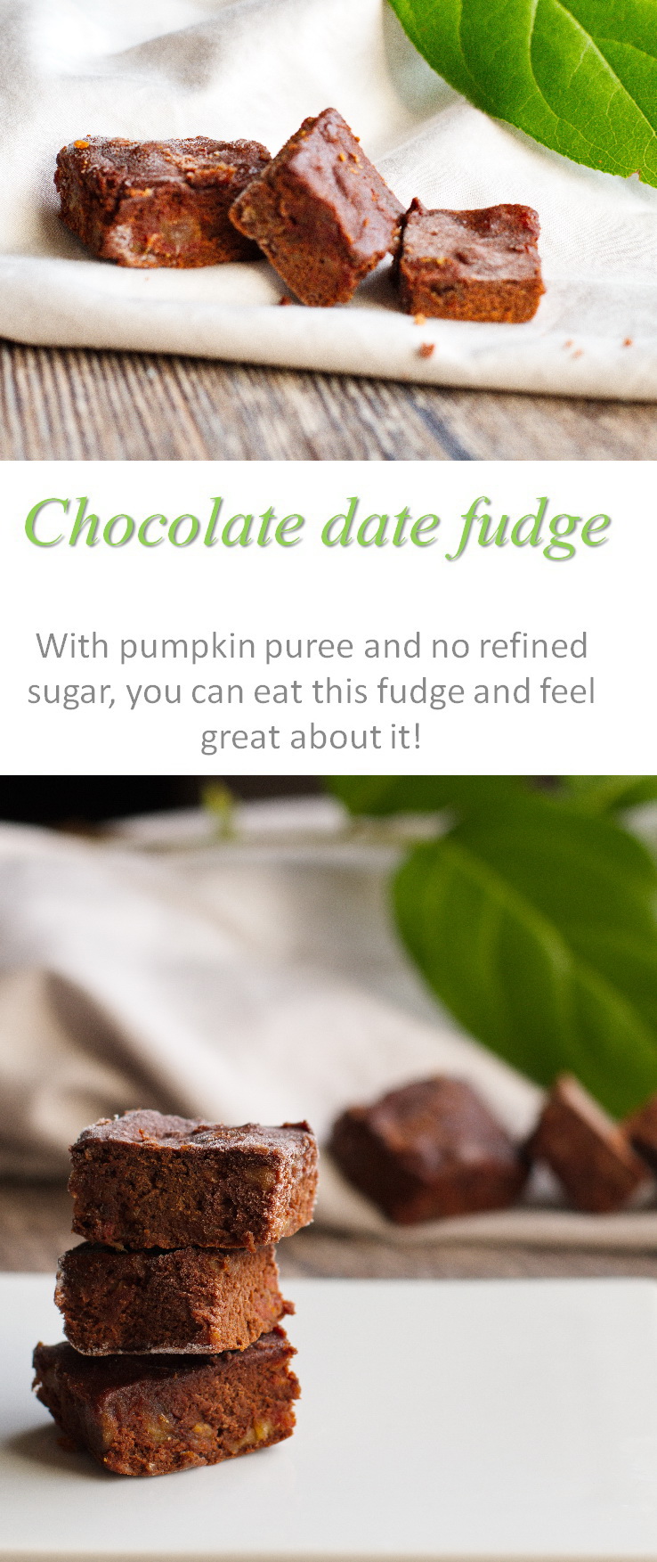 A dairy-free, gluten-free, refined-sugar free chocolate date fudge slice that is so yummy and less than 50 calories a piece. #fudge