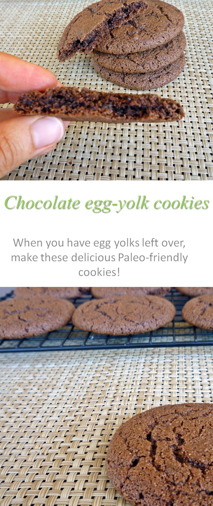 A delicious way to use up extra egg yolks - this Paleo-friendly chocolate egg yolk cookie recipe will leave you wanting more! #cookies