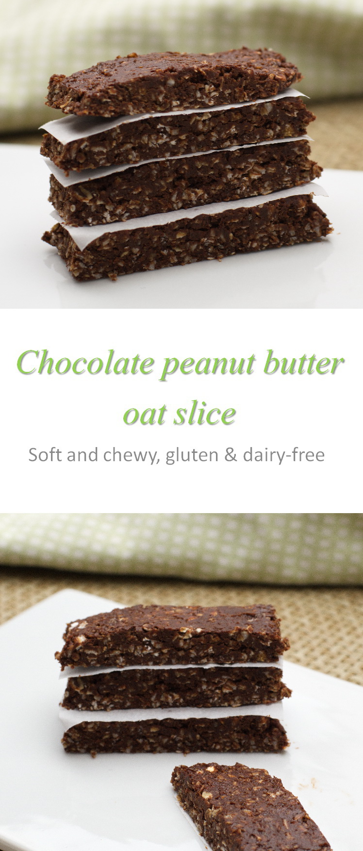 This no-bake chocolate peanut butter oat slice is very more-ish - portion control is required here! #oatslice