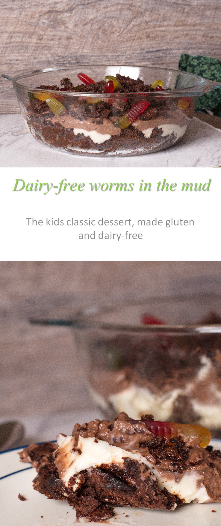 Sounds strange, but amazingly not too rich for a dessert, this worms in the mud recipe can be adapted in many ways! #dessert #glutenfree #dairyfree #cookathome