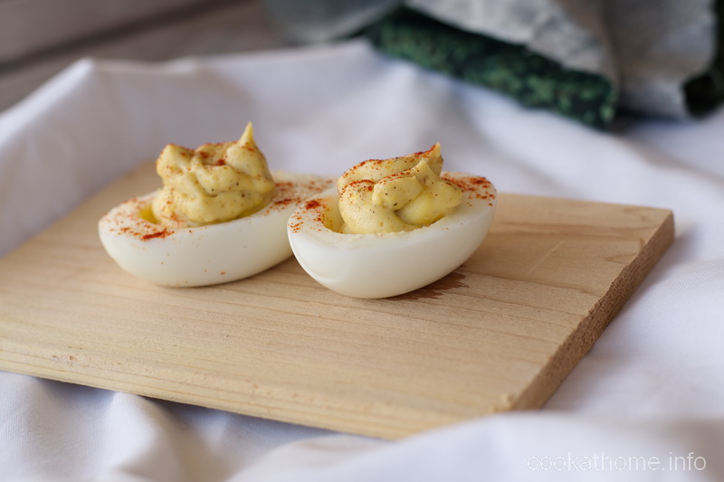 These devilled eggs are the standard potluck appetizer that are gluten and dairy free and so easy to make. #deviledeggs #potluck #glutenfree #dairyfree #paleo #whole30 #cookathome