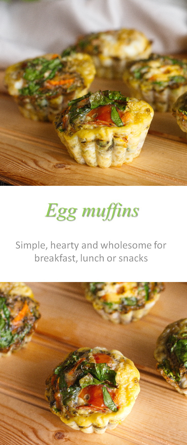 These egg muffins are really easy to make and can use whatever vegetables or other ingredients you have on hand. #eggmuffins