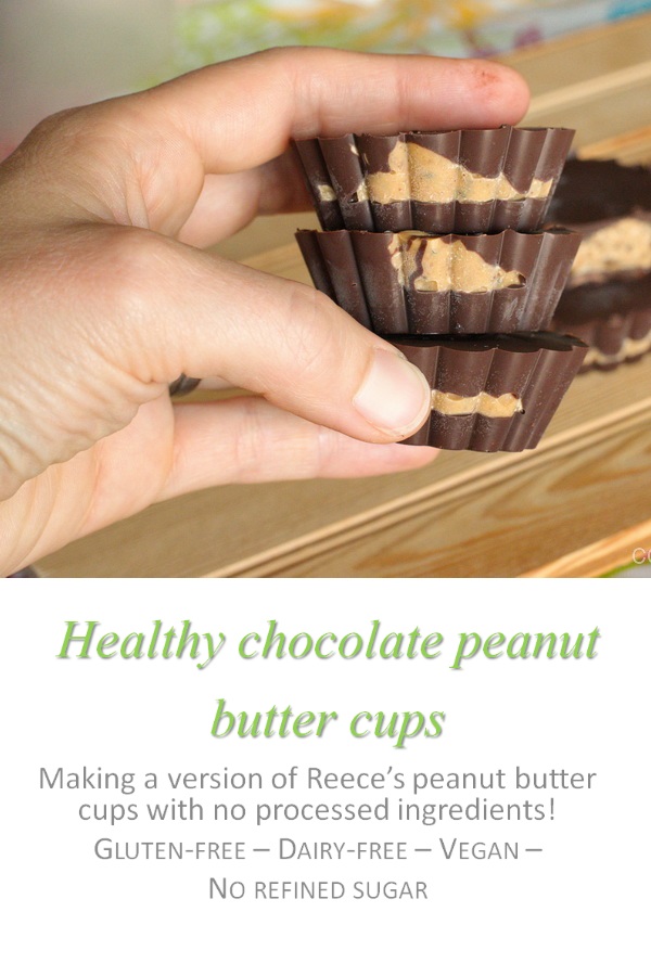 Reece's Peanut Butter cups copycat - made at home with real ingredients, and much healthier for you! #peanutbutter #reeces #glutenfree #dairyfree #vegan #cookathome