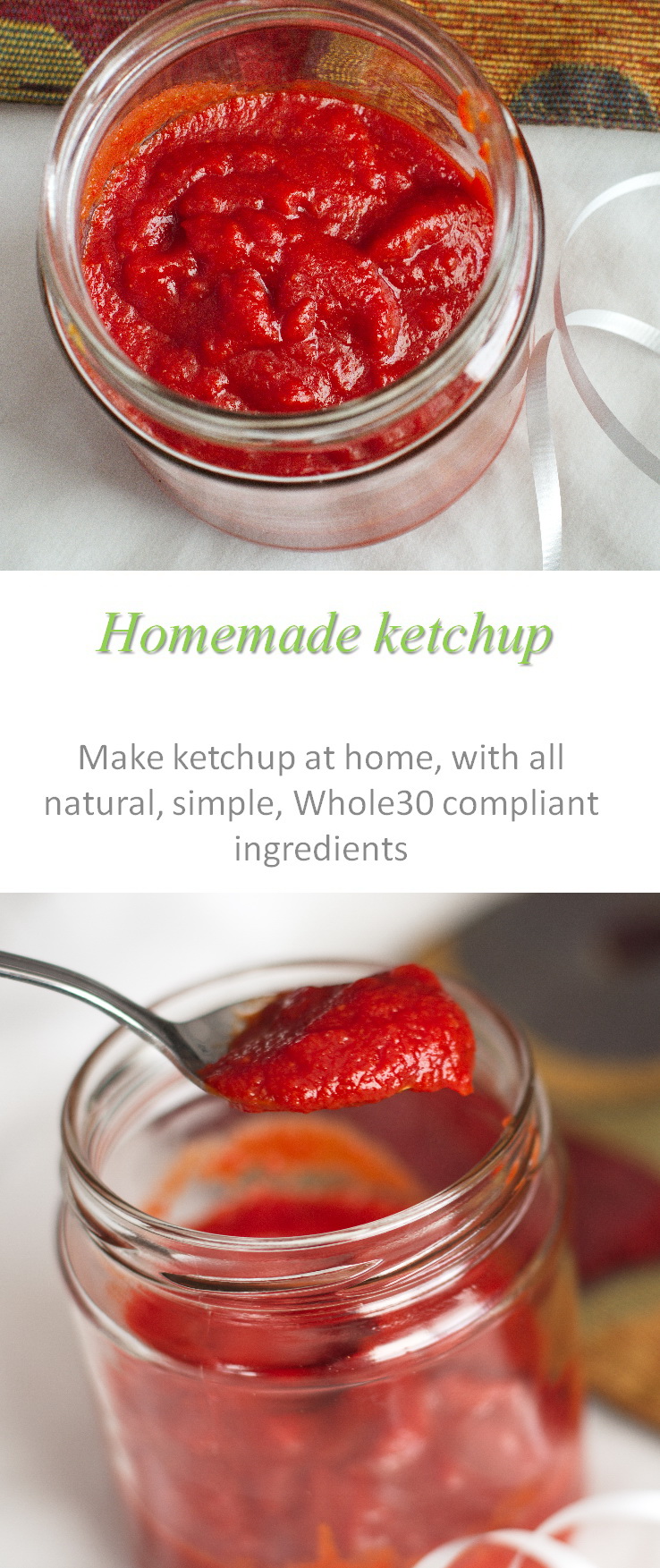 A simple and tasty ketchup recipe that is made only of Whole30 compliant ingredients #ketchup