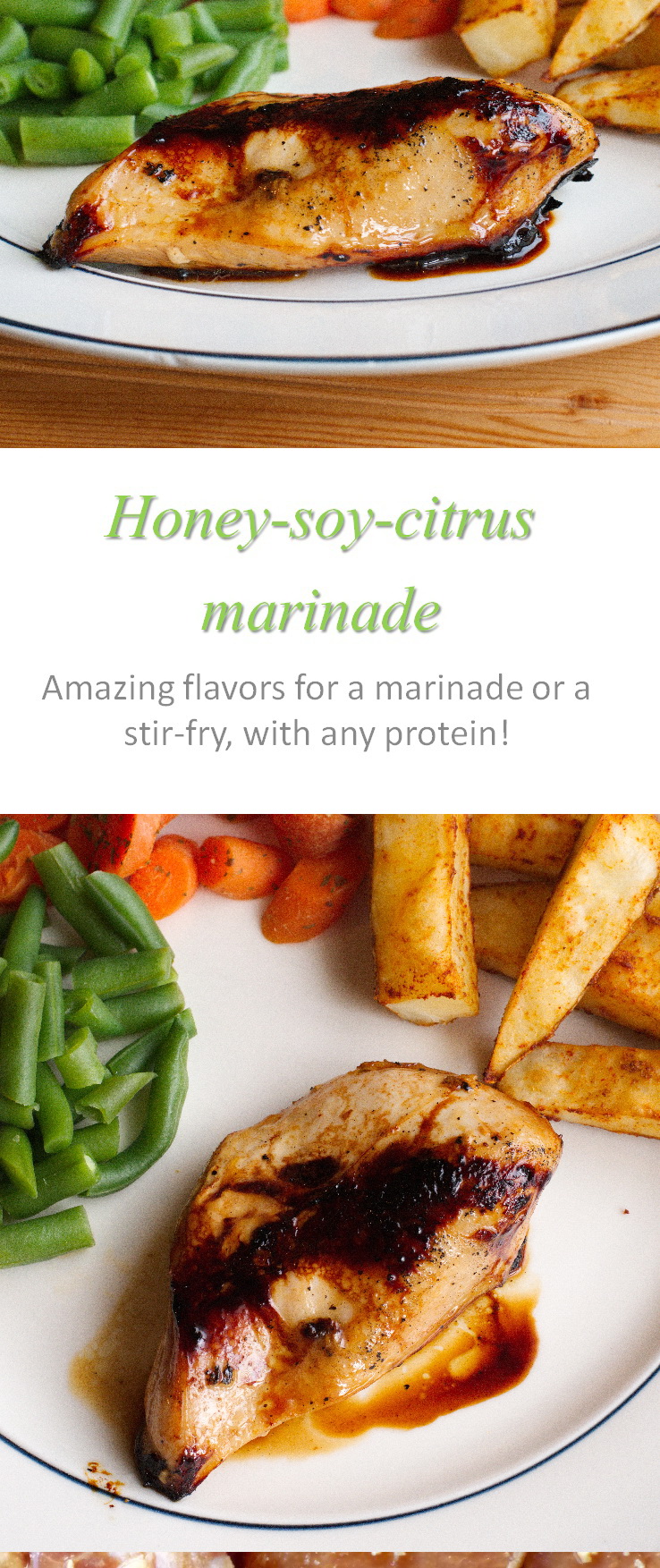A great combination of sweet and salty, this honey soy citrus marinade can be used equally as well for simple proteins as well as stir-fry. #marinade