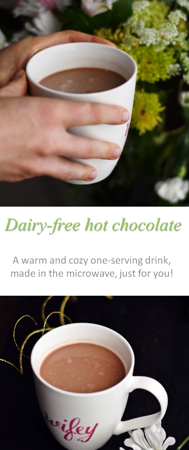 For the times you want hot chocolate, just for you, this dairy-free treat will warm you from the inside out #hotchocolate