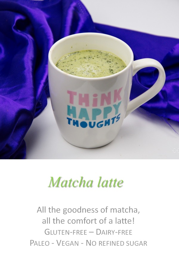 Enjoy all the benefits of matcha in this warm and cozy matcha latte - made dairy-free and with no refined sugar! #matcha #cookathome #glutenfree #dairyfree