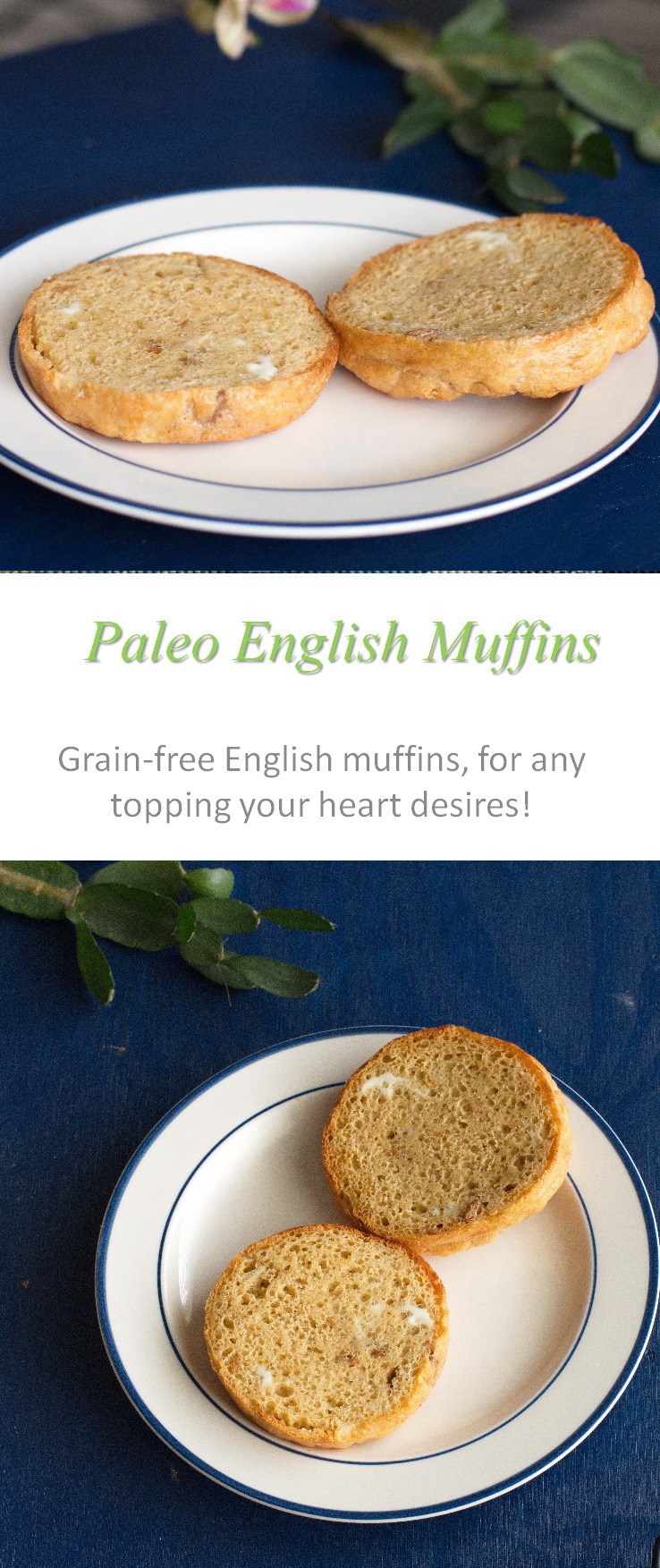 An awesome replacement for the commercial English muffins - made Paleo-friendly, gluten and dairy-free - for all your favorite toppings! #englishmuffins #cookathome #glutenfree #dairyfree