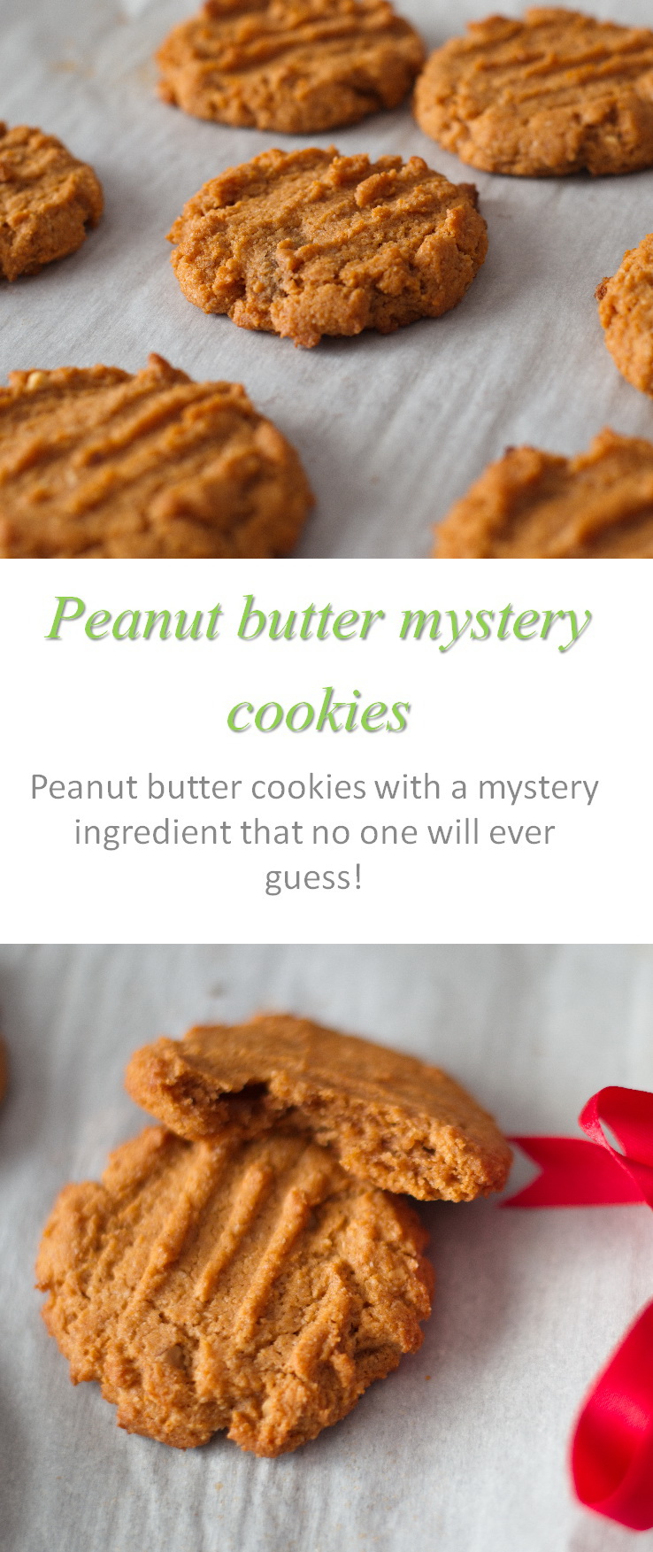 Gluten and dairy-free moist and chewy peanut butter mystery cookies - no one will ever guess what the secret ingredient is! #peanutbutter