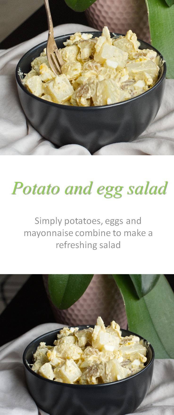 Simple but tasty potato egg salad that anyone can make - make it easy for yourself and make this salad for any occasion! #potatosalad #cookathome #glutenfree #dairyfree