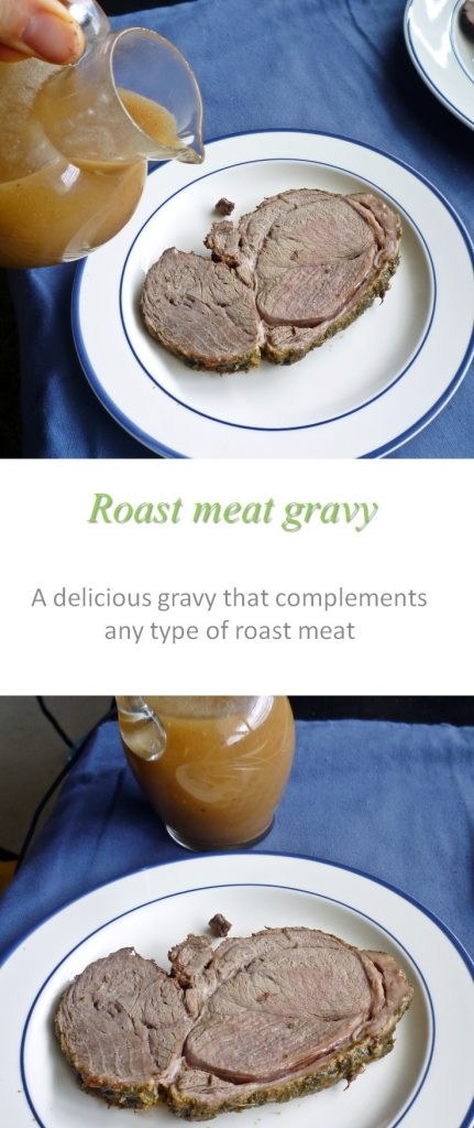 A delicious Whole30 compliant roast meat gravy that can be used with beef, lamb, turkey, chicken ...! #gravy