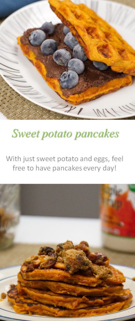Easy to make, very easy to eat, these sweet potato pancakes hit the spot, every time! #pancakes
