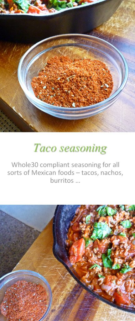 Why buy packet mix taco seasoning when it is as simple, tasty and Whole30 compliant like this? Can be used for all sorts of Mexican food! #Taco seasoning