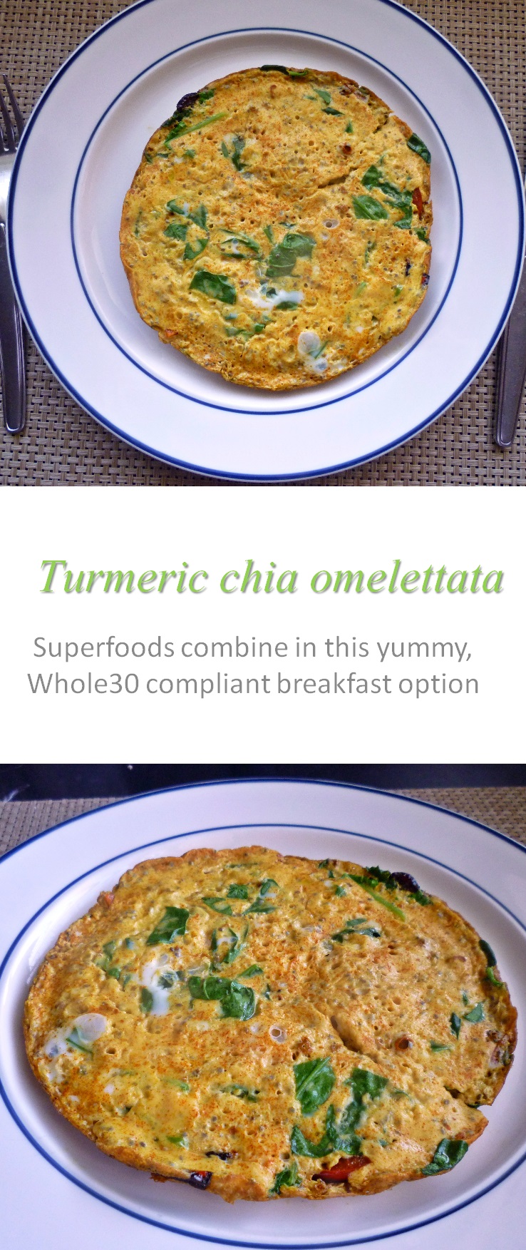 Putting two amazing ingredients into your omelette just made this turmeric chia omelettata your new favorite breakfast! #omelette