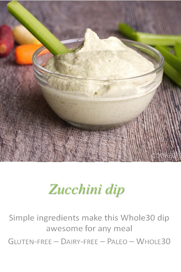 This zucchini dip is the hummus you have when you don't want to have hummus - a perfect compliment to any veggies, or chips! #zucchini #cookathome #glutenfree #dairyfree #paleo #whole30